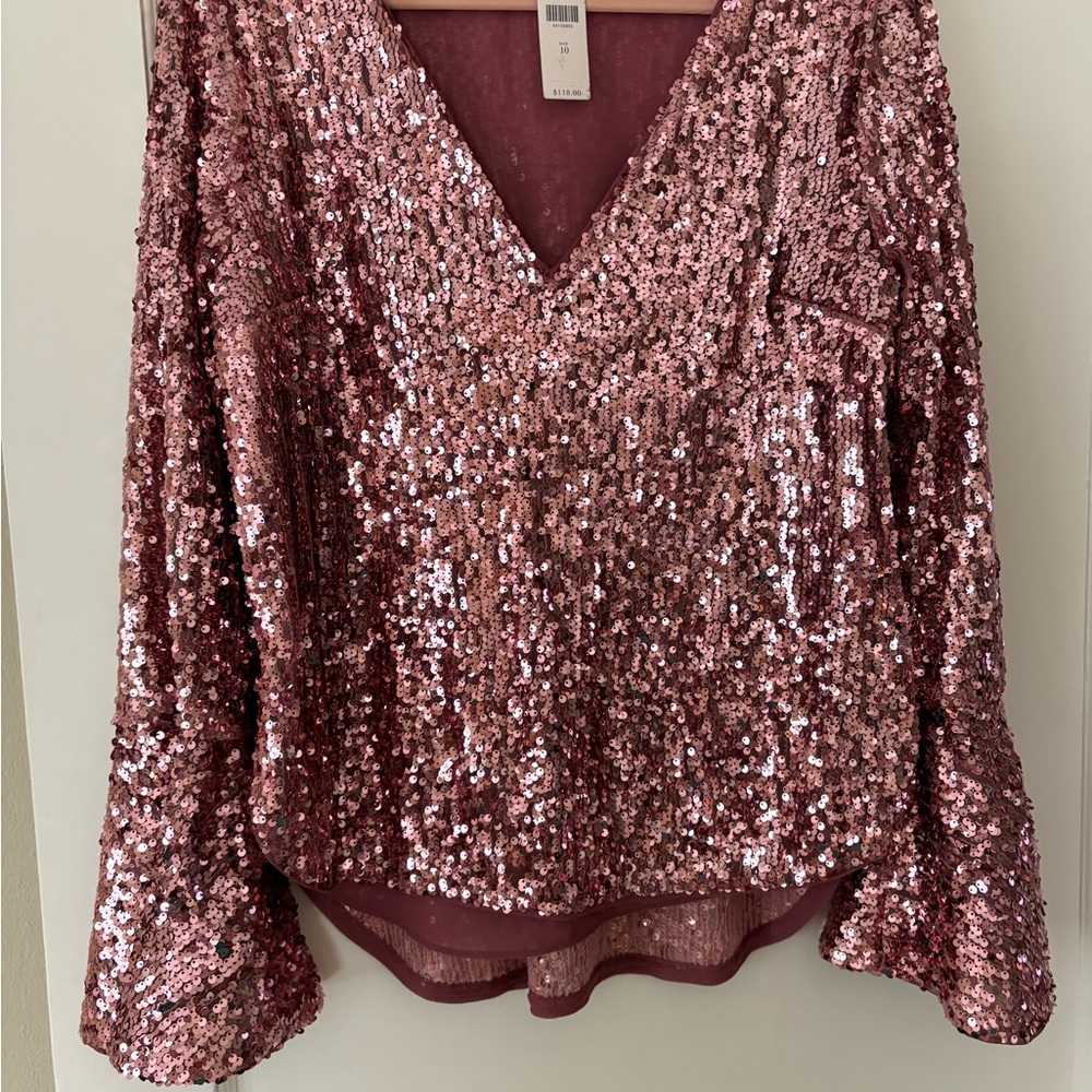 Moulinette Soeurs Rose Sequin Blouse